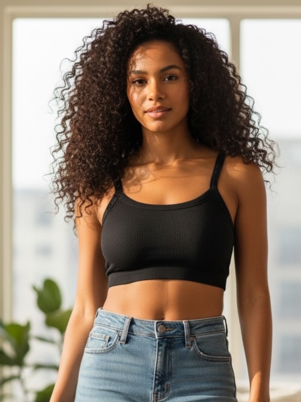 Alo Yoga Ribbed Sports Bra Black XS Seamless Workout Top